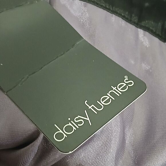 Daisy Fuente Purple Floral Pattern Black Trim Lined Sleeveless Blouse Top Medium - Picture 6 of 9